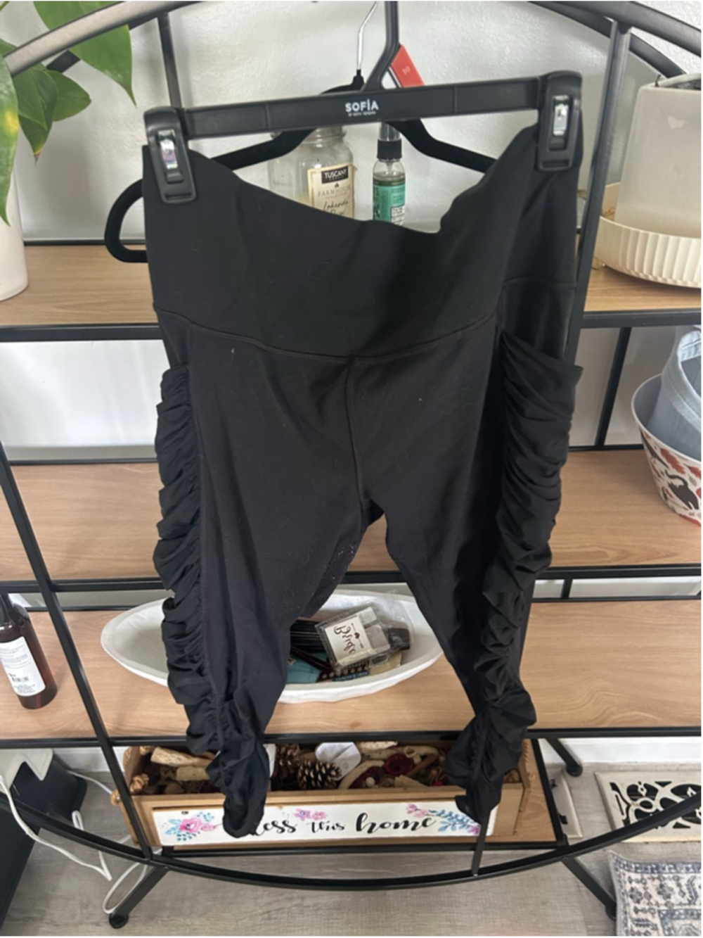 Women's Athleta Mesh Me Up 7/8 Tight Leggings XL Black